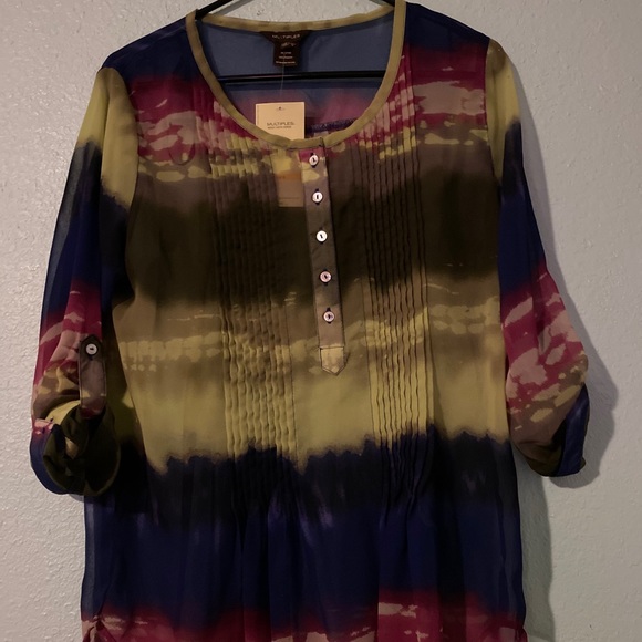 NWT Multiples - Missy Vista Verde blouse - Picture 1 of 4